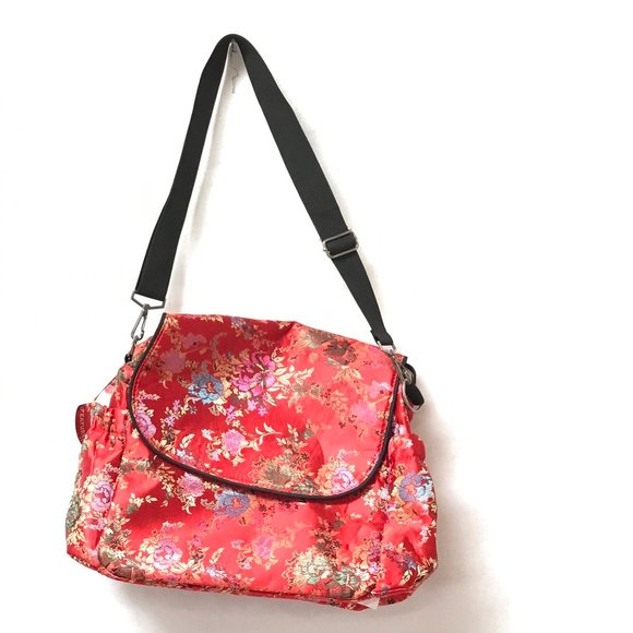 Handbags - Asian Red Satin Diaper Bag Satchel 3 Piece NWT
